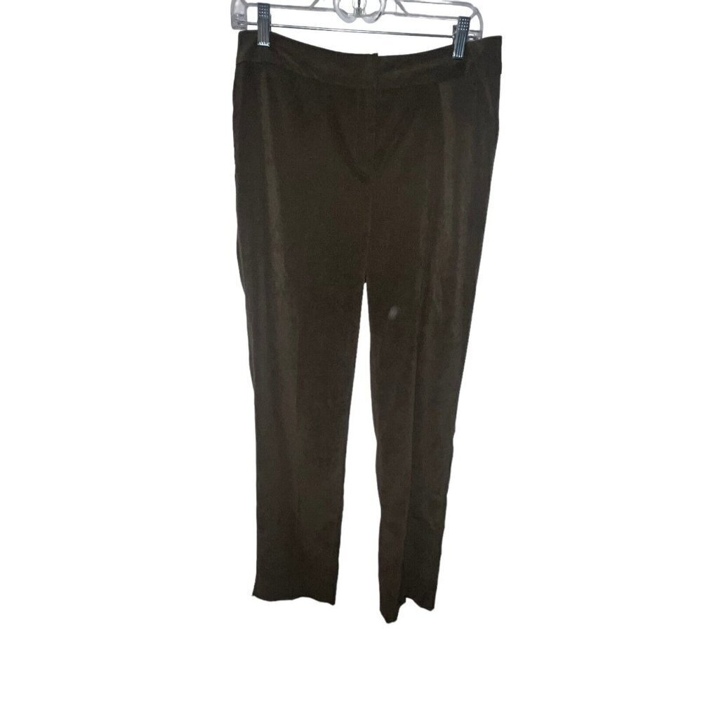 J. McLaughlin Women's Brown Faux Suede Straight Leg Dress Pants Slacks Size 10